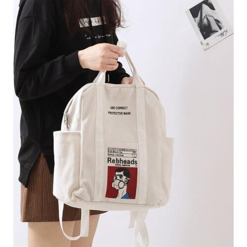 High quality students backpacks New Harajuku canvas Travel Backpack female large-capacity schoolbag Teenagers Girl Shoulder Bag