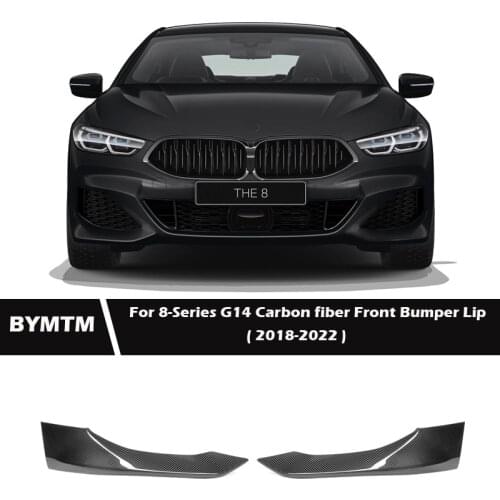 X Style Real Carbon fiber Winglets Front Bumper Lip Spoiler Splitters For BMW 8 Series G14 Sport