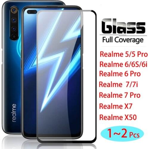 1-2pcs Screen Protective Glass for Oppo Realme 5 6 6S 6i 7 7i X7 X50 5G Tempered Glass Readmi Realme6 Pro 6 Pro 7Pro X 7 50 HD