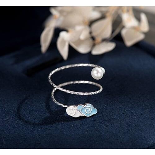 Anime Mo Dao Zu Shi Cosplay The Untamed Lan Wangji Cosplay MDZS Ring Jewelry Female S925 Sivler Ring For Girls CS412