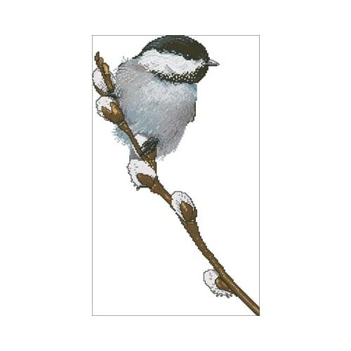 Magazine-Fat Bird on Snow Branch Counted Cross Stitch 11CT 14CT 18CT Cross Stitch Kits Embroidery Needlework Sets