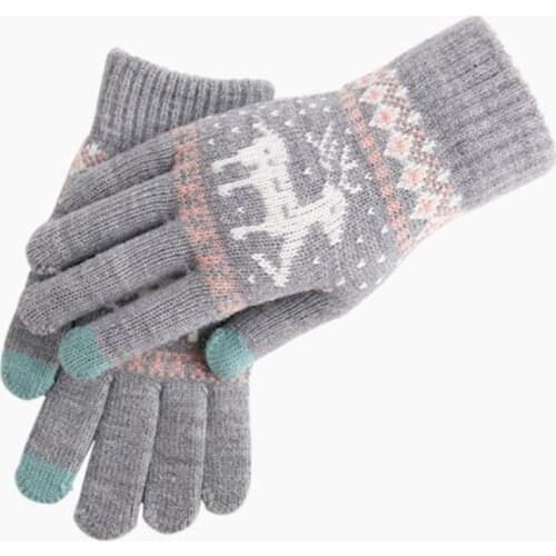 2020 Korean Winter Gloves Knitted Wool Touch Screen Gloves For Women Mittens Warm And Plush Couple