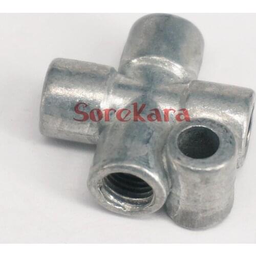 1/8" BSP Female Cross 4 Port Aluminum Lube Oil Piston Distributor Value Manifold Block for Centralized Lubrication System