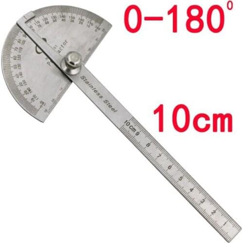 10PCS Protractor Angle Finder 10cm multifunction stainless steel roundhead angle ruler mathematics measuring tool