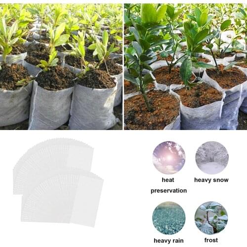 100Pcs Different Sizes Biodegradable Non-woven Seedling Pots Eco-Friendly Planting Bags Nursery Bag Plant Grow Bags for garden