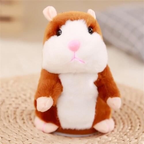 18cm Cute Talking Hamster Plush Doll Animal Funny Recording Repeat Dialogue Educational Toy Pet Plush Toy Electric Talking Doll