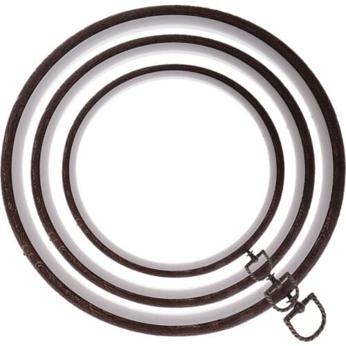 3 Pieces Wooden Embroidery Hoops Bulk Wholesale Circle Cross Stitch Hoop Round Ring for Art Craft Handy Sewing