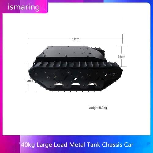 40kg Large Load Metal Tank Chassis Car Super Wear-resistant Rubber Track Smart Car for Obstacle Crossing