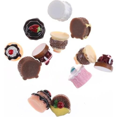 5pcs/set 1:12 Simulation Mini Cake Dollhouse Miniature Food Scene Model Diy Doll House Accessories
