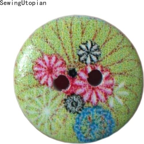 50PCS 2Holes 15MM Wood Round Shape Apparel Sewing Wooden Buttons for Kids Clothes Scrapbooking Decorative DIY Accessories Button