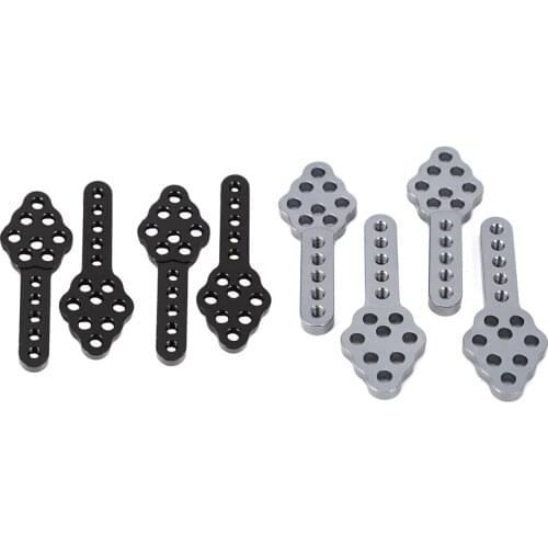 8Pcs CNC Shock Absorber Mount Adjust Height Angle Stand for RC Crawler Car Axial SCX10 90046 D90 D110,Black & Grey