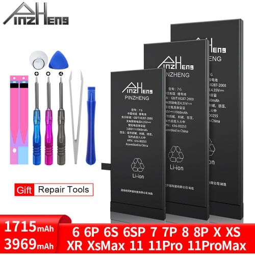 PINZHENG Battery For iPhone 6 6s 7 8 Plus Original High Capacity Bateria Replacement Batterie For iPhone 11 X Xs 11Pro Max Xr