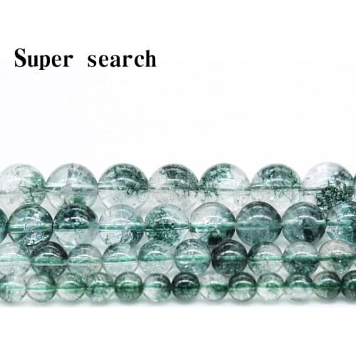 Green crystal Crackle Phantom Ghost Bracelets Loose beads Trendy Natural Stone Bracelet For Women Men Jewelry Bead Charm Gift