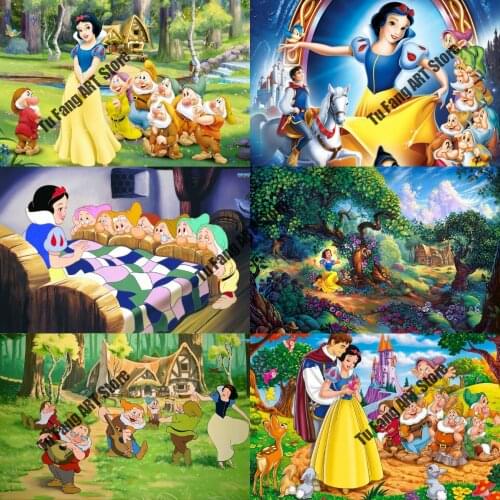 Disney Snow White and The Seven Dwarfs Canvas Painting Posters and Prints Wall Art Nordic Pictures for Living Kids Home Decor