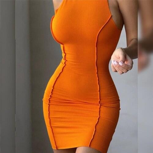 Summer color tight-fitting bag hip dress women new womens round neck sleeveless reverse car side bag hip strapless sexy solid