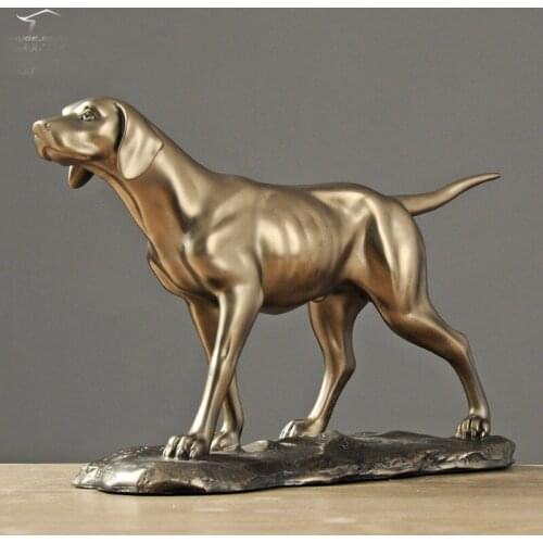 TOP COOL ART # OFFICE HOME LIVING ROOM STORE LOBBY BUSINESS DECORATION 3D ANIMAL POINTER HOUND DOG ART STATUE SCULPTURE