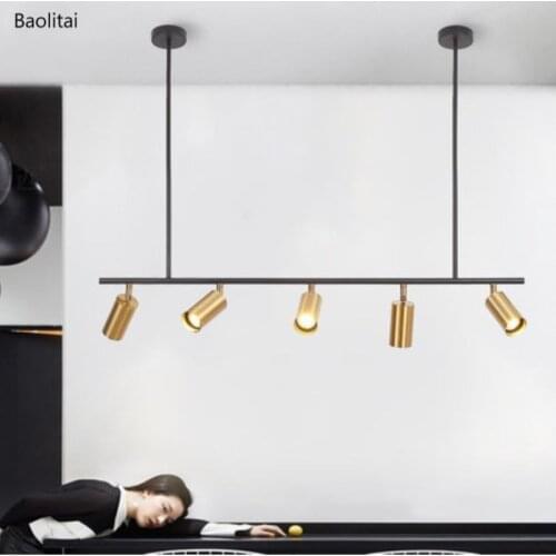 Nordic Golden Spotlight Track Chandelier Led 220V Modern Home Shop Commercial Long Pole Dining Room clothing store Lamps