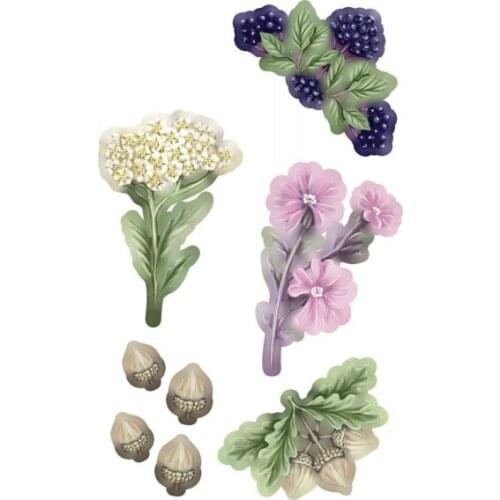 Woodland Wild Flowe Metal Cutting Dies Scrapbook Diary Decoration Stencil Embossing Template DIY Greeting Card Handmade New 2021