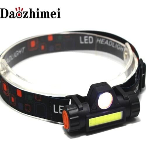 Mini LED Headlamp XPE+COB Portable Built-in battery Headlight Outdoor USB Waterproof Multifunctional Lantern Head Lamp