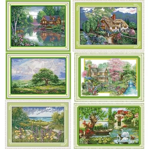 Joy Sunday Cross Stitch Kit Love Home Patterns Stamped Printed 11CT 14CT Counted Printing Cross Stitch Kit Embroidery Needlework