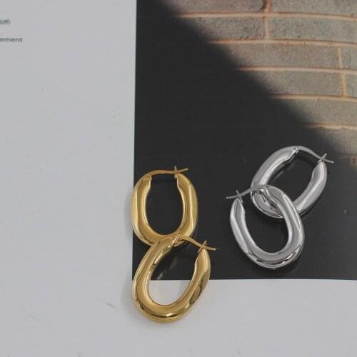 Stainless Steel Gold U Shaped Hoop Earrings Geometric Minimalism Earrings Horseshoe Jewellery Gift For Him