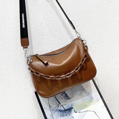 2021 New Design Leather Large Capacity Bag Exquisite Female Retro Underarm Bag One Shoulder Bag