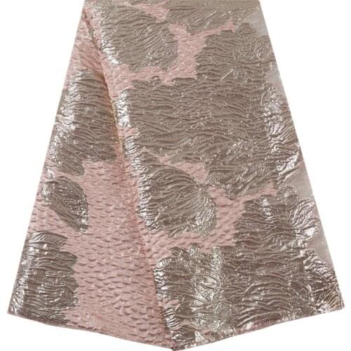 Zhenguiru Gold 2021 Latest Luxury French Jacquard Brocade Lace Fabric Gilded Lace Fabric For Women Dresses Wedding Party A 2190