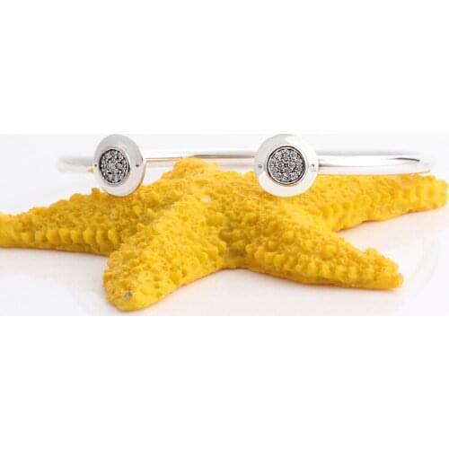 Authentic 100% 925 Sterling Silver Open diamond bracelet Luxury Jewelry