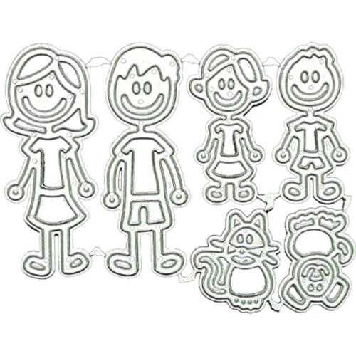 68UE Family Pet Metal Cutting Dies Stencil DIY Scrapbooking Album Paper Card Template