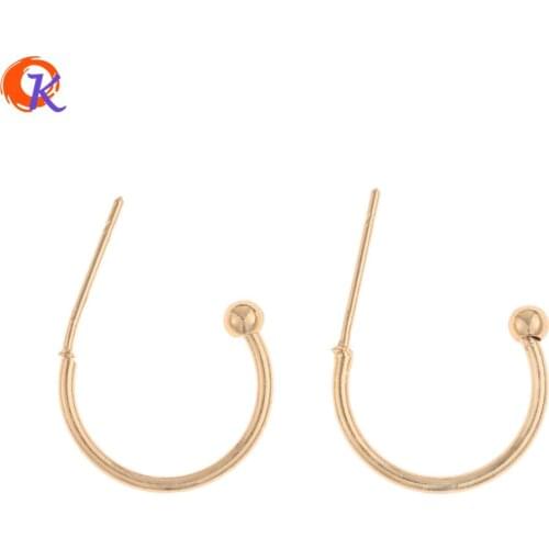 Cordial Design 100Pcs 12*15MM Earrings Accessories/Hand Made/Genuine Gold Plating/DIY/Earring Stud/Jewelry Findings Component