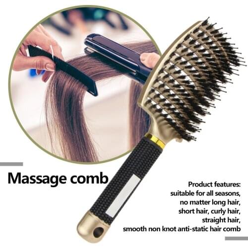 Bristle Hair Brush Pro Durable Hairdressing Massage Comb Hair Cutting Brush Hair Brushes Girls Ponytail Comb
