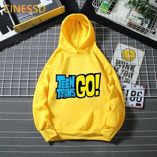 Teen Titans Go Letter Print Hoodies For Girls/Boys Kawaii Kids Clothes Spring Autumn Sweatshirt Harajuku Children Clothing Tops