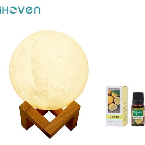 880ml Rechargeable USB Moon Ultrasonic Air Humidifier Gift 10ml Aroma Essential Oil Diffuser Air Purifier Aromatherapy Car Home