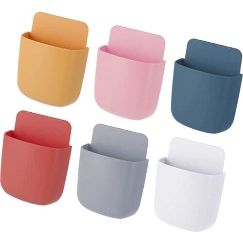 6PCS Wall-Mounted Universal Remote Control Holder Media Organizer for Storage Cell Phone Power Bank Toothbrush