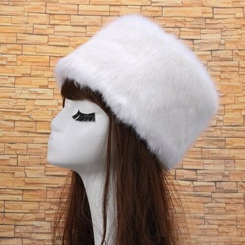 Winter Hats For Ladies Bomber Hat Fluffy Faux Fox Fur Red Warm Earflap Cap Windproof Women Thicker Russian Hat Black
