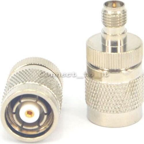 10 pcs\lot)SMA to TNC adapter RP SMA female jack to RP TNC male plug nickelplated RF coax connector adapters