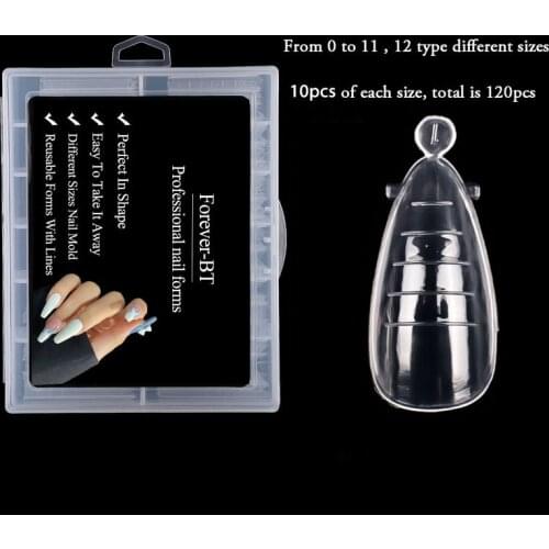 Dual Forms Poly UV Gel Quick Building Finger Extended Fake Nail Art Mold Stiletto Full Cover Nail Tips