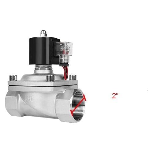 2 Inch Stainless Steel Solenoid Valve Waterproof Normally Closed 220V 12V 24V 110V Solenoid Valve Fully Enclosed Coil