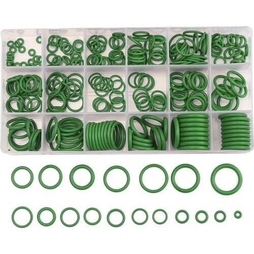 270PCS/Set 18 Sizes Green Rubber O Ring O-Ring Washer Seals Assortment Kit With Plastic Box For Air Conditioning Tools