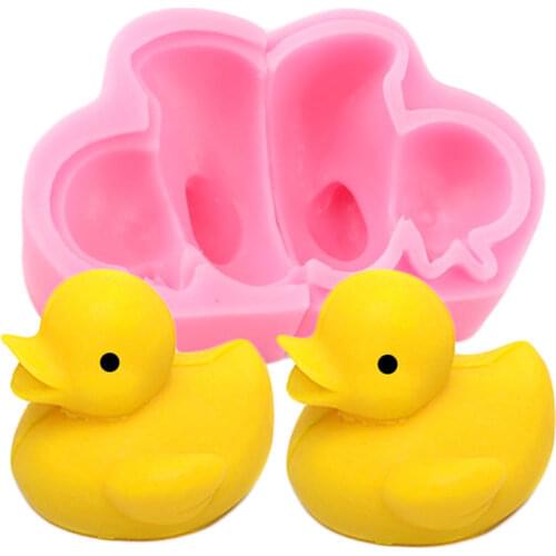 3D Cute Duck Soap Silicone Mold Chocolate Fondant Molds Baby Birthday Cake Decorating Tools Candy Resin Polymer Clay Moulds
