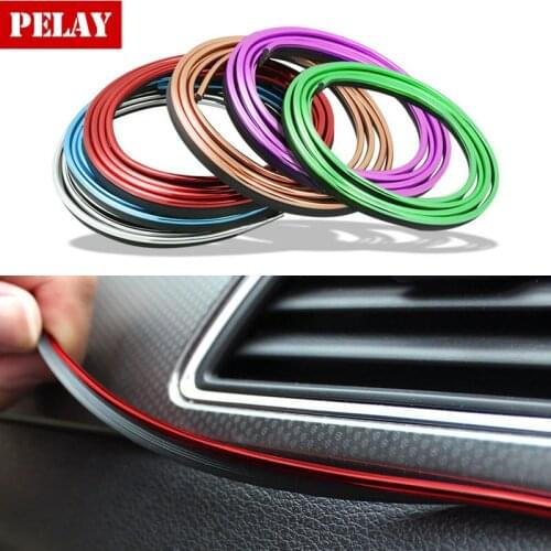 5M Auto Trim Car Seal Interior Fashion Moulding Strip Car Door Dashboard Sticker Steering Car Trim Line Strip Car Accessories