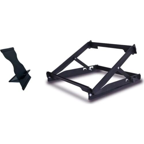 5 Level Steel Notebook Laptop Riser Stand and Phone Tablet Holder Stand - Office Set of 2 Black Color For Macbook ipad Support Bracket Computer Accessories Notebook Stand Portable Laptop Holder Tablet Stand