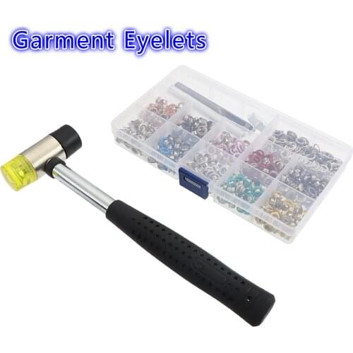 500Pcs Garment Eyelets Grommet Kit Grommet Setting Tool With Install Tool Kit Multi-Color Leather Crafts Shoe DIY Projects