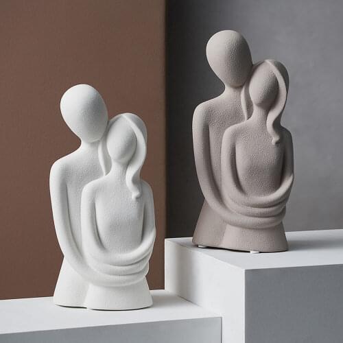 Home Decoration Accessories Sculpture Abstract Living Room Decor Modern Resin Couple Model Statues Office Desk Decorative Gifts