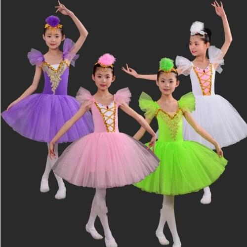 Ballet Tutu Dress Kids Swan Lake Ballet Stage Costumes Professional Dance Dress Girls Classical Ballet Tutu Dance Wear
