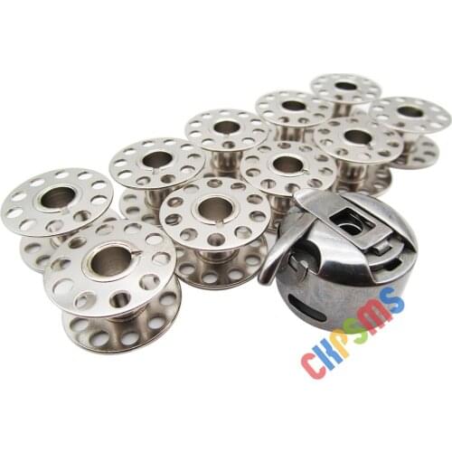 #125291 1PCS+2518 10PCS Bobbin Case & BOBBINS Fit For Singer 15-88, 15K88,15-90,15-91 Sewing Machines