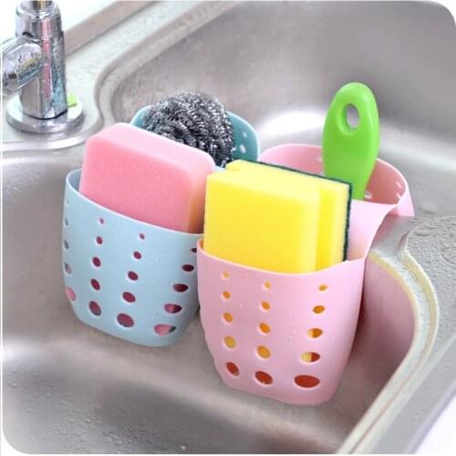 Sink Dish Cloth Sponge Holder Storage Organizer Drain Bag Saddle Racks Dual Debris Drain Basket Kitchen Tool