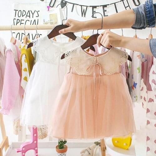 Children Summer Girls Cotton Cute Mesh Stitching Bottoming Sleeveless Sweet Princess Dress New