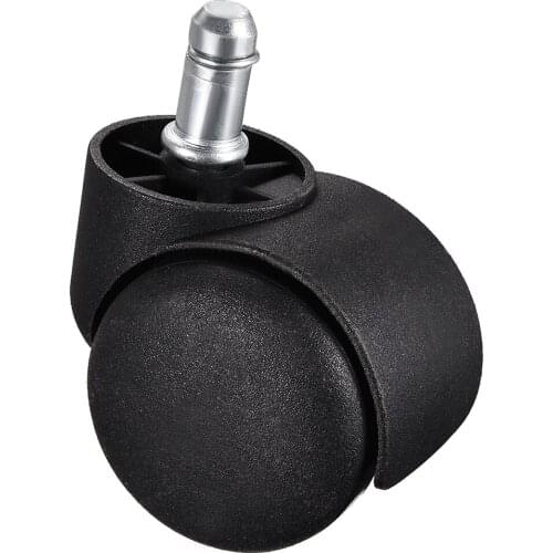 Uxcell 2-inch Swivel Casters Nylon Twin Wheels Universal 11mmx22mm Stem Caster Wheel Black 10pcs
