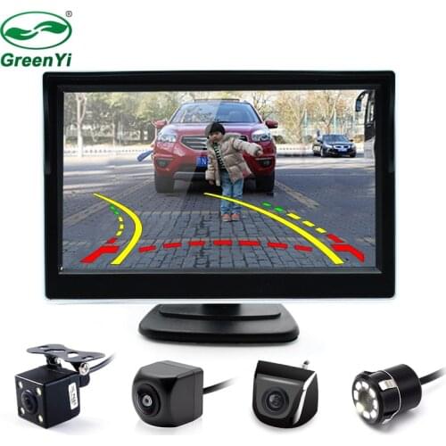 HD 5 Inch 800*480 TFT LCD Car Parking Monitor With Rear View Camera, Trajectory Parking Line and Starlight Night Vision Camera